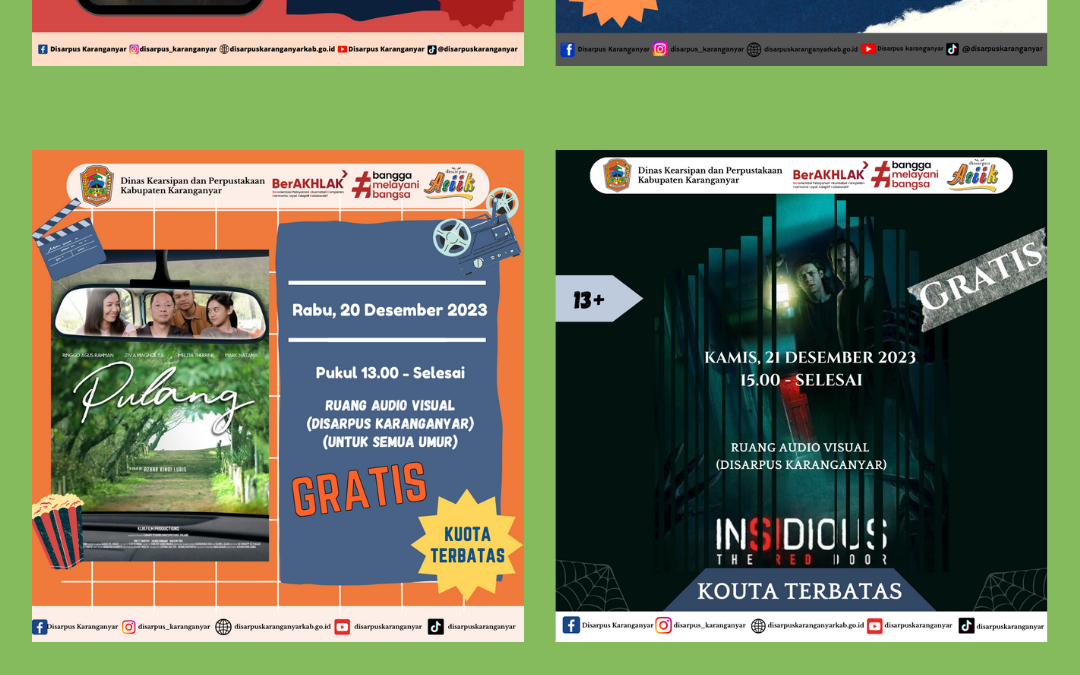 LIBUR SEKOLAH TIBA, DISARPUS KARANGANYAR MENYEDIAKAN LAYANAN NONTON FILM BARENG